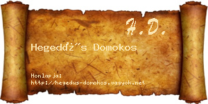 Hegedűs Domokos névjegykártya