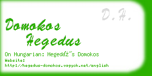 domokos hegedus business card